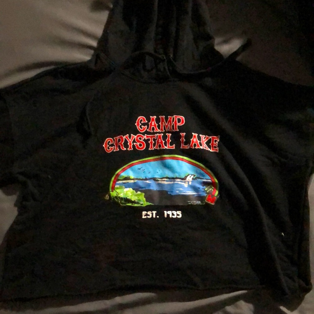 Jason camp crystal lake black women’s crop top